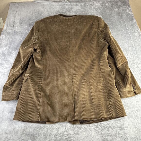 Stafford Blazer Mens 48L Brown Corduroy Two Button Notch Lapel Sport Coat Lined - Picture 2 of 12